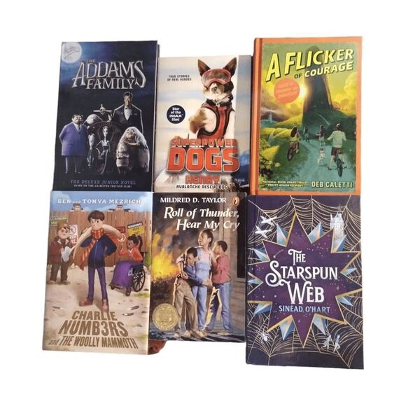 no brand Other - 6 YA Teen Children's Books Hardcover Paperback Dogs Fantasy Addams Family